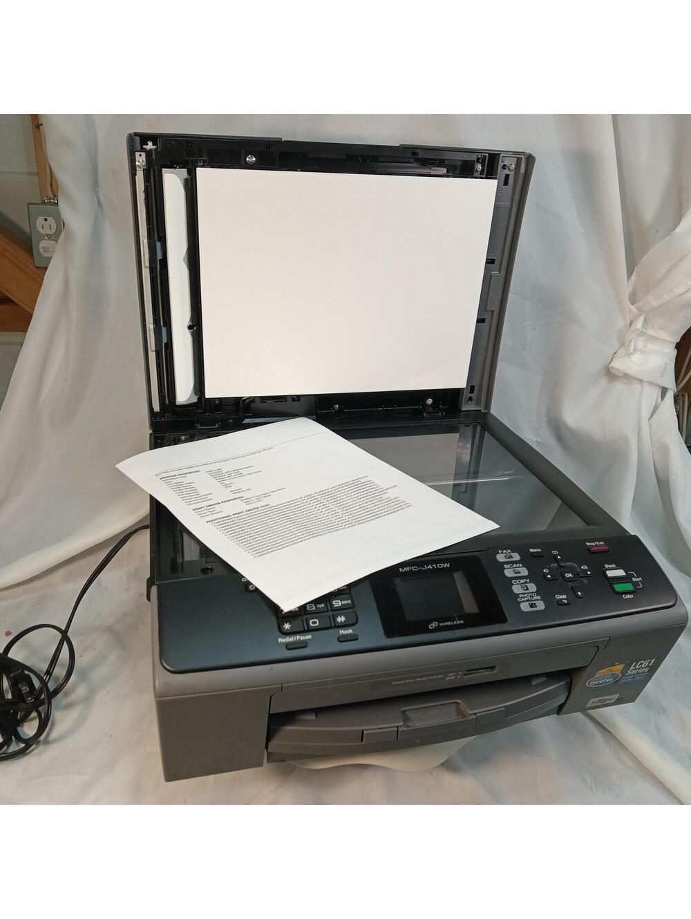 Brother MFC-J410W Wireless All-In-One Inkjet Printer Print Scan Copy Fax Tested